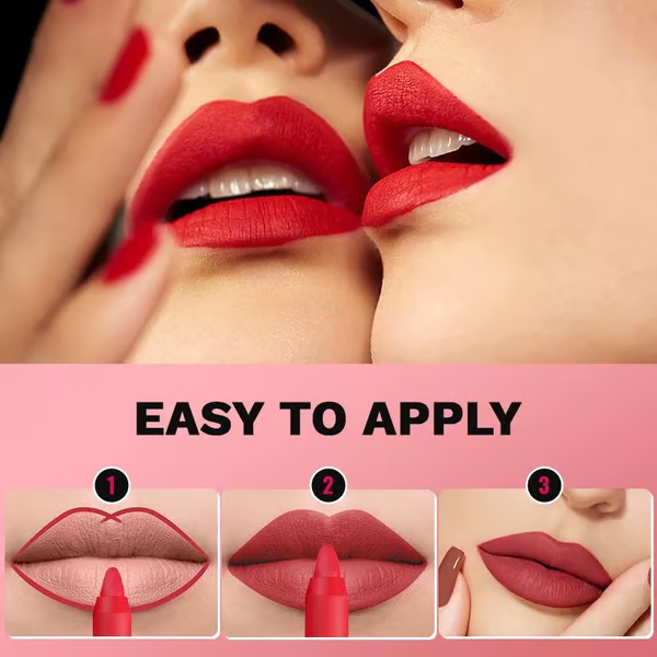 💄Say Goodbye to Smudges! 💄 Rotating Matte Lipstick Pencils – Long-Lasting, Sharpenable & On Sale Now!